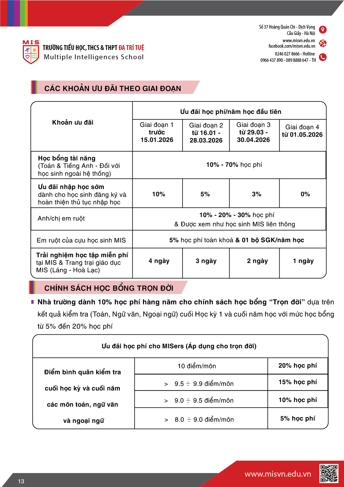 Thông tin tuyển sinh Tiểu học năm học 2026-2027