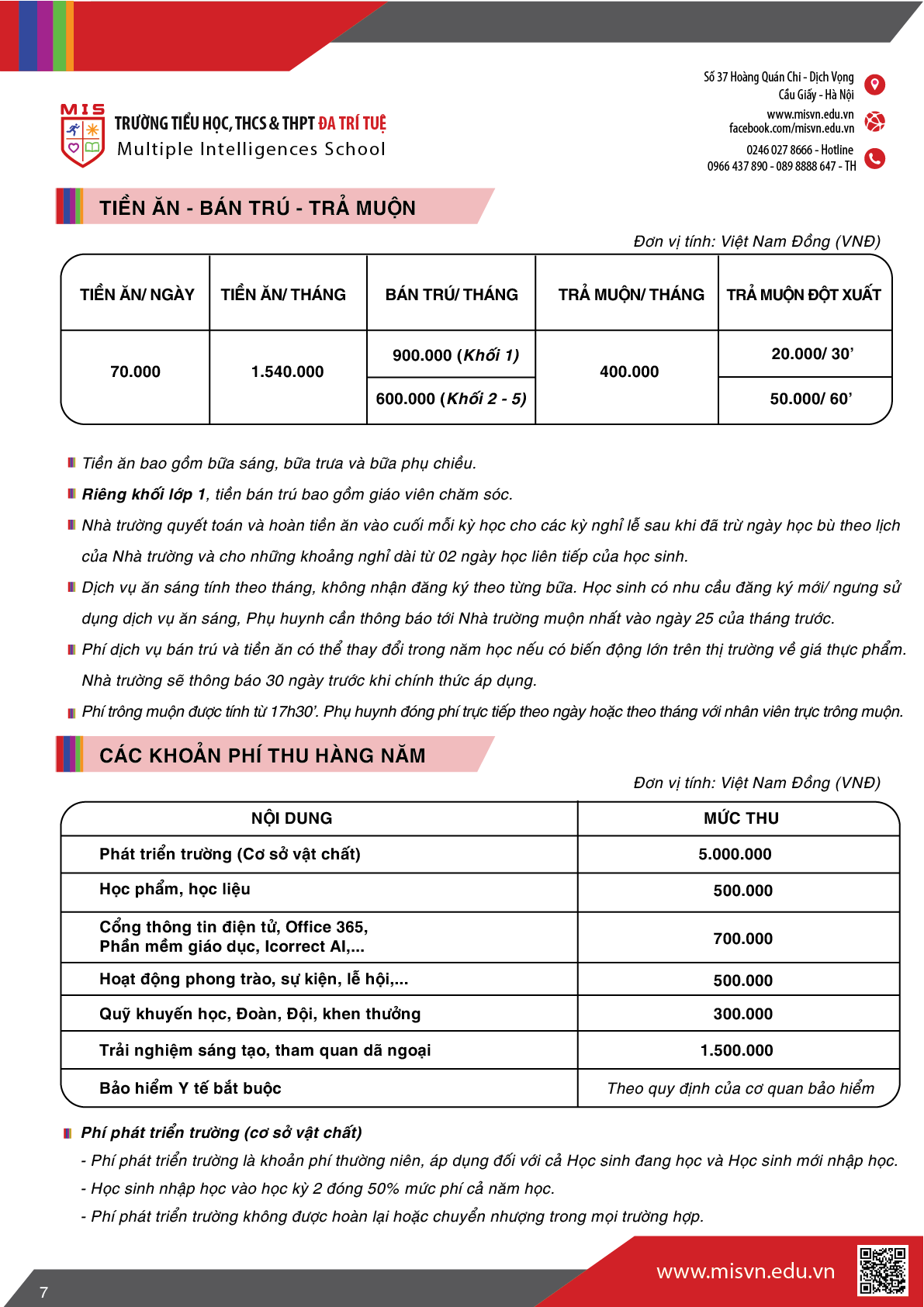 Thông tin tuyển sinh Tiểu học năm học 2026-2027