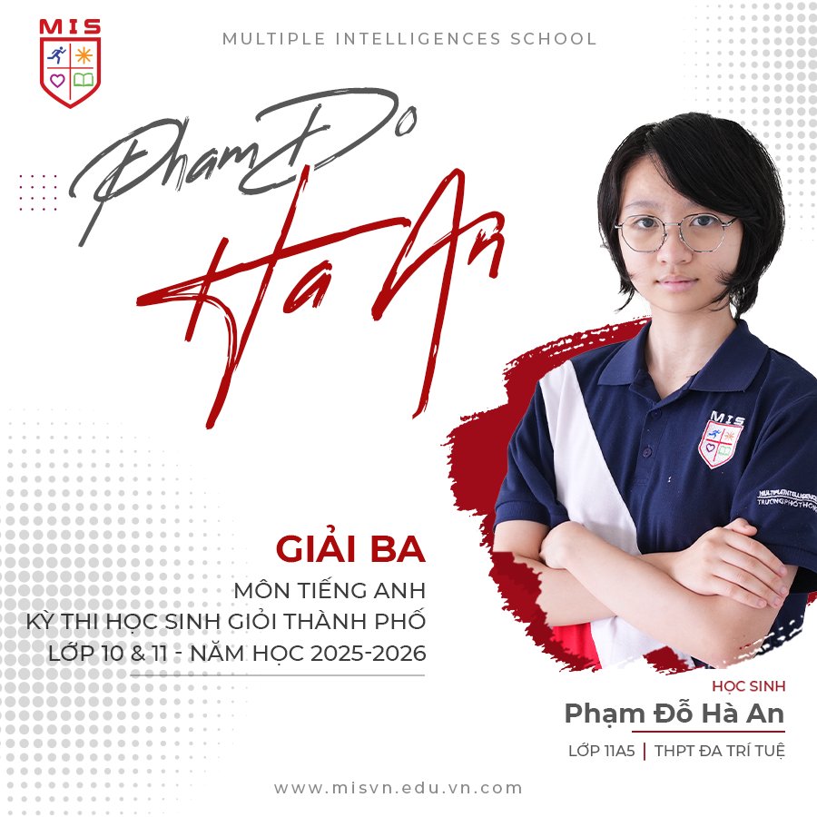 MIS GHI DẤU ẤN TẠI KỲ THI HỌC GIỎI KHỐI 10 & KHỐI 11 CẤP CỤM - NĂM HỌC 2025–2026