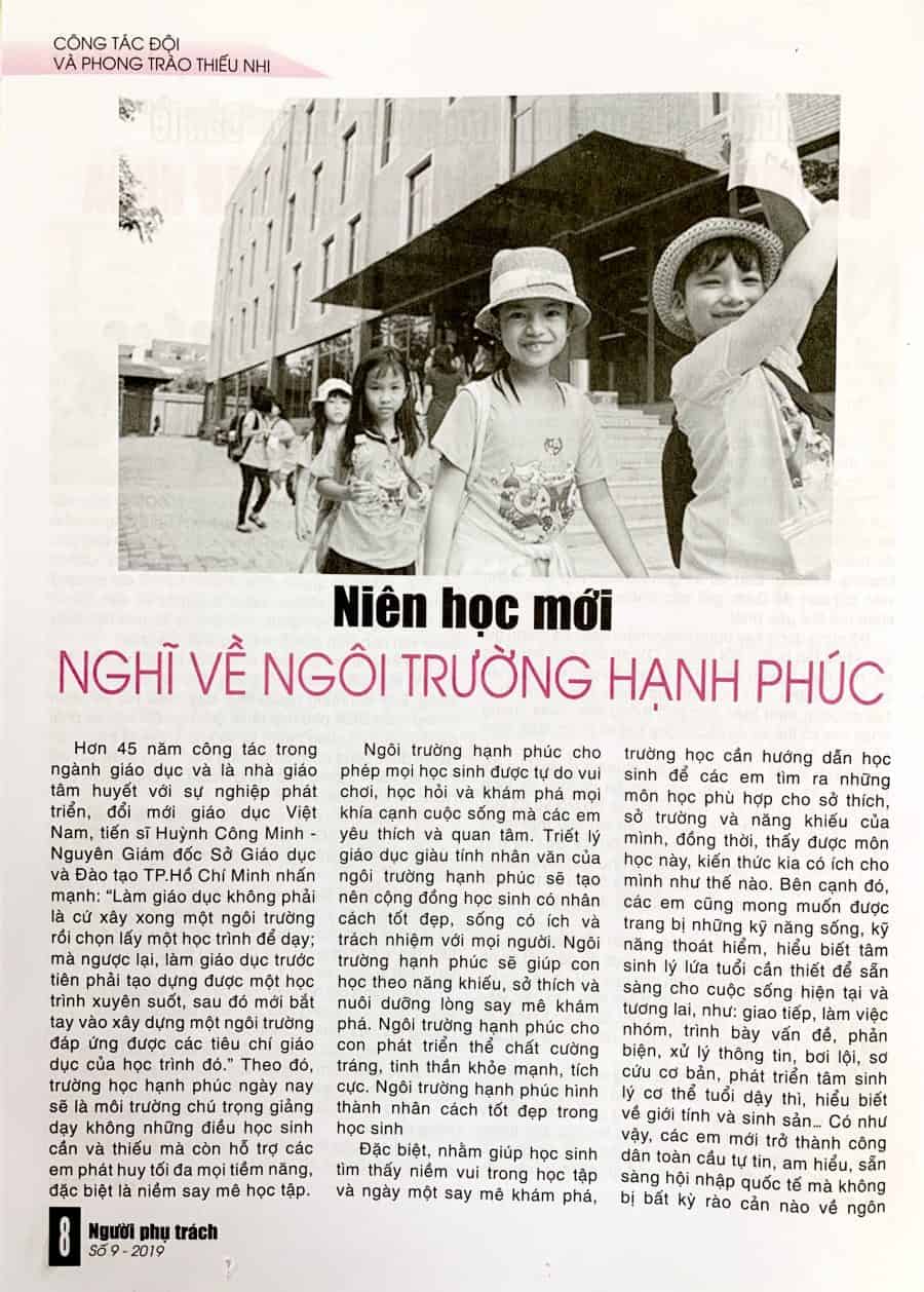 Niên học mới nghĩ về Ngôi trường hạnh phúc