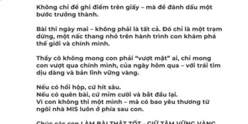 MỘT LÁ THƯ NHỎ – MỘT CÁI ÔM LỚN YÊU THƯƠNG TỪ MIS GỬI TỚI CÁC CON