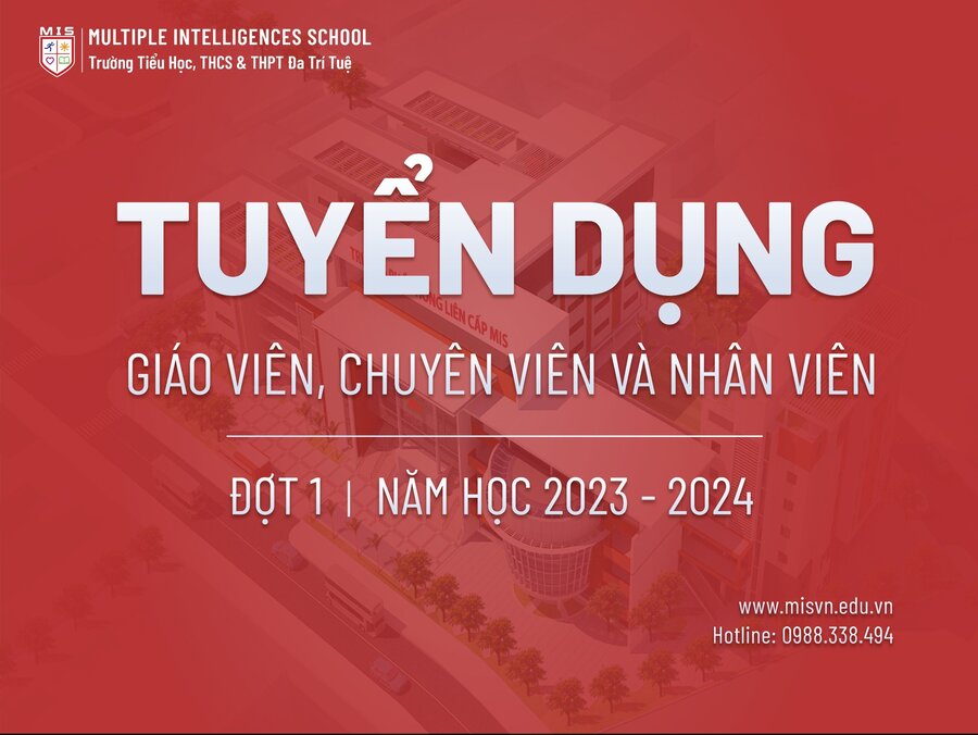 THÔNG BÁO TUYỂN DỤNG GIÁO VIÊN, CHUYÊN VIÊN VÀ NHÂN VIÊN NĂM HỌC 2023-2024 VÀ 2024-2025
