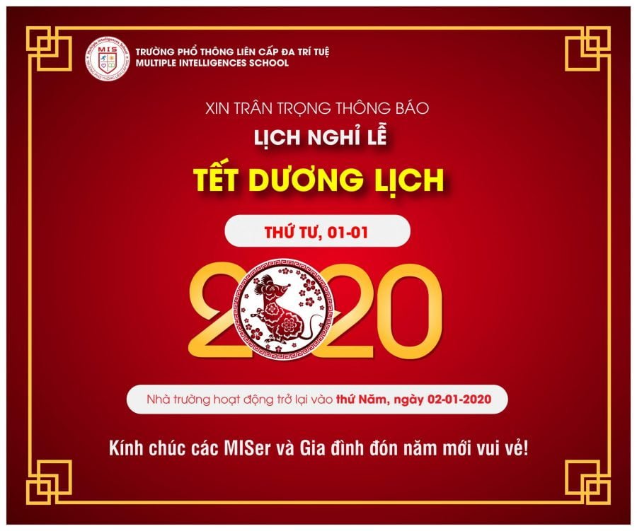 Thông báo Nghỉ Tết Dương lịch