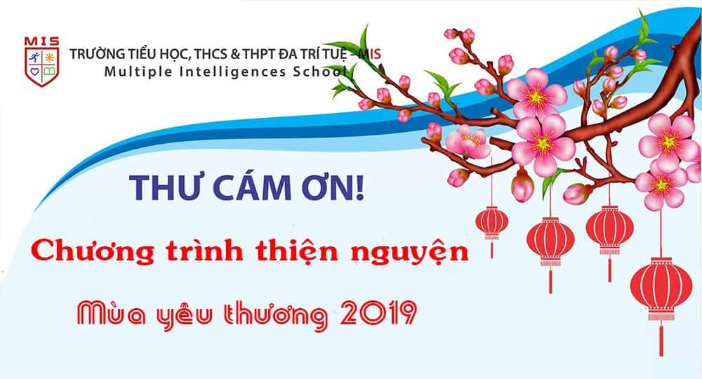 Thư cảm ơn: Chương trình thiện nguyện “Mùa Yêu Thương 2019”