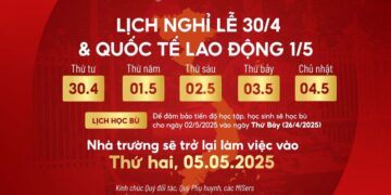 THÔNG BÁO LỊCH NGHỈ LỄ & HỌC BÙ