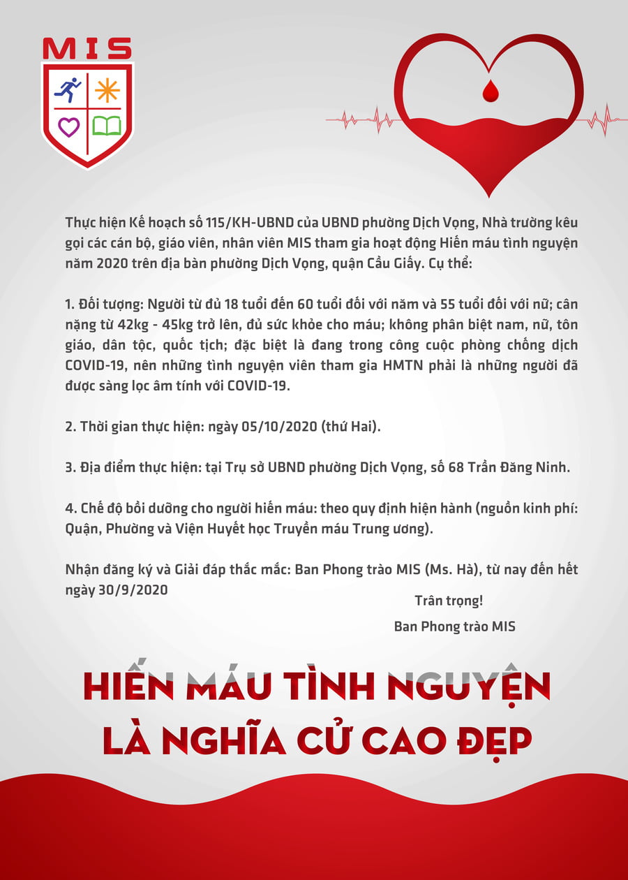 HIẾN MÁU TÌNH NGUYỆN LÀ NGHĨA CỬ CAO ĐẸP