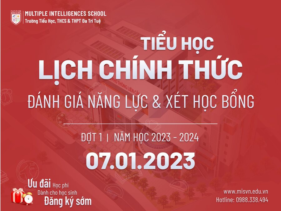 ĐÁNH GIÁ NĂNG LỰC ĐẦU VÀO & XÉT HỌC BỔNG – NĂM HỌC 2023 – 2024 | THỨ BẢY – 07.01.2023