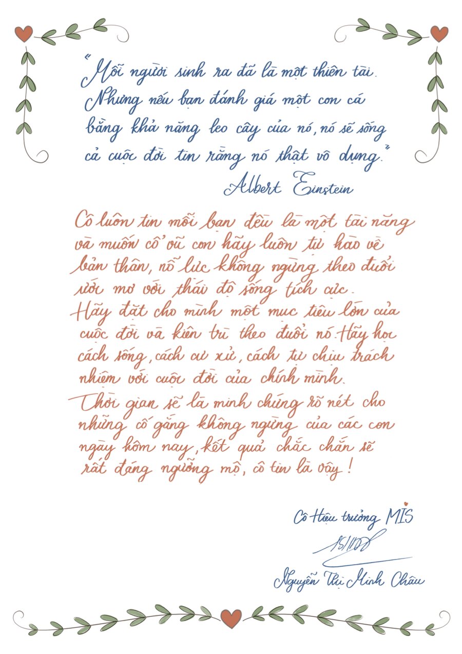 AN TÂM HỌC TẬP, KHÔNG LO THÀNH TÍCH MỘT CÚ “HUÝCH” ĐỂ CON TỎA SÁNG