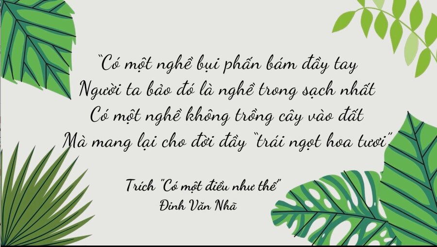 YÊU THƯƠNG TRONG TỪNG CON CHỮ TẬN TÂM TRONG TỪNG LỜI GIẢNG