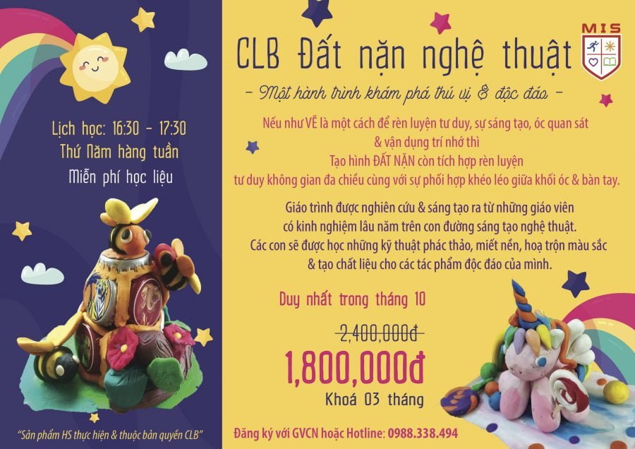 Ưu đãi tuyệt đối của Câu lạc bộ Đất nặn nghệ thuật MIS