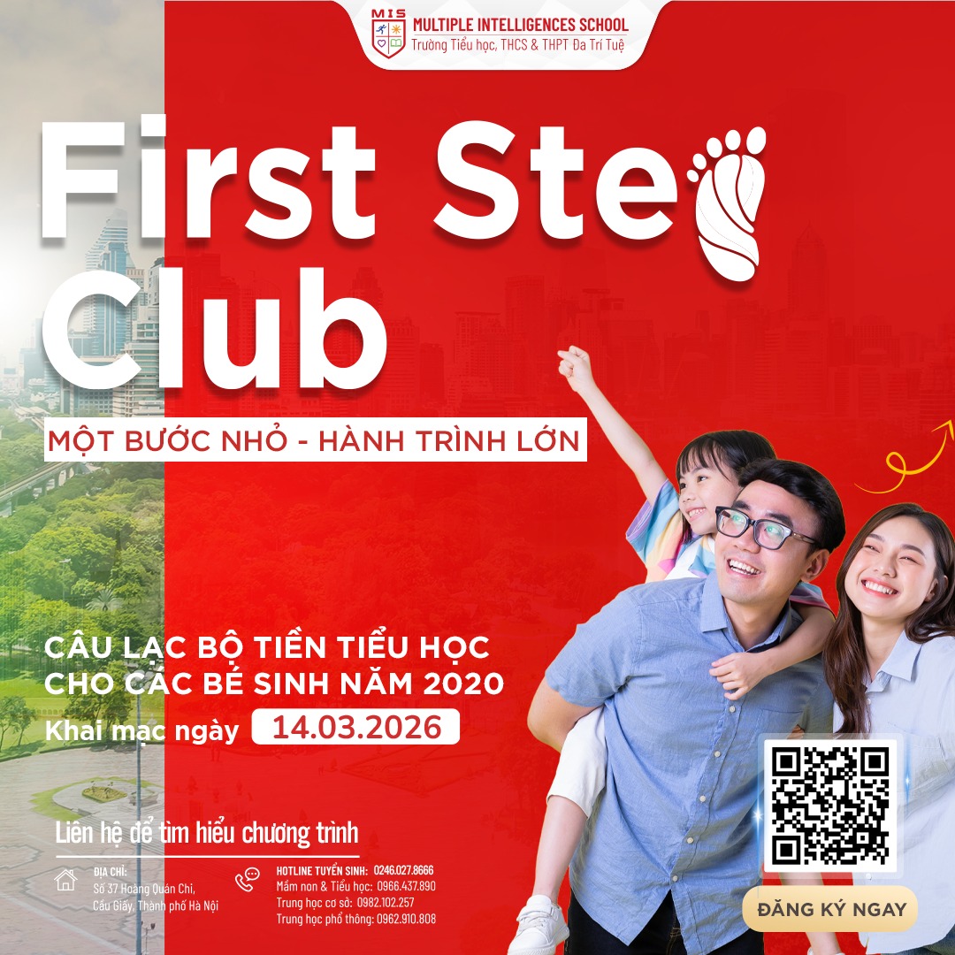 TUYỂN SINH MIS FIRST STEP CLUB 2026 – ĐỂ LỚP 1 KHÔNG CÒN LÀ NỖI LO