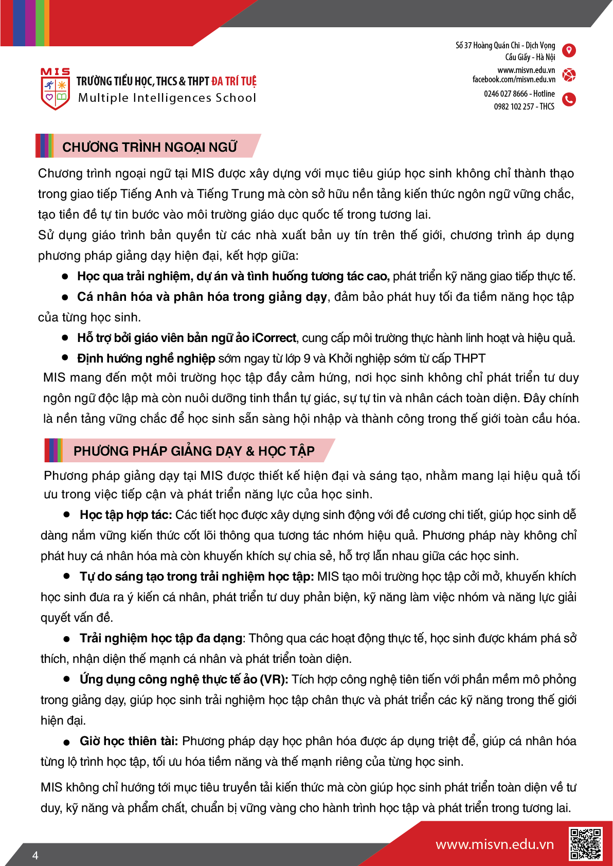 Thông tin tuyển sinh Trung học cơ sở năm học 2026-2027