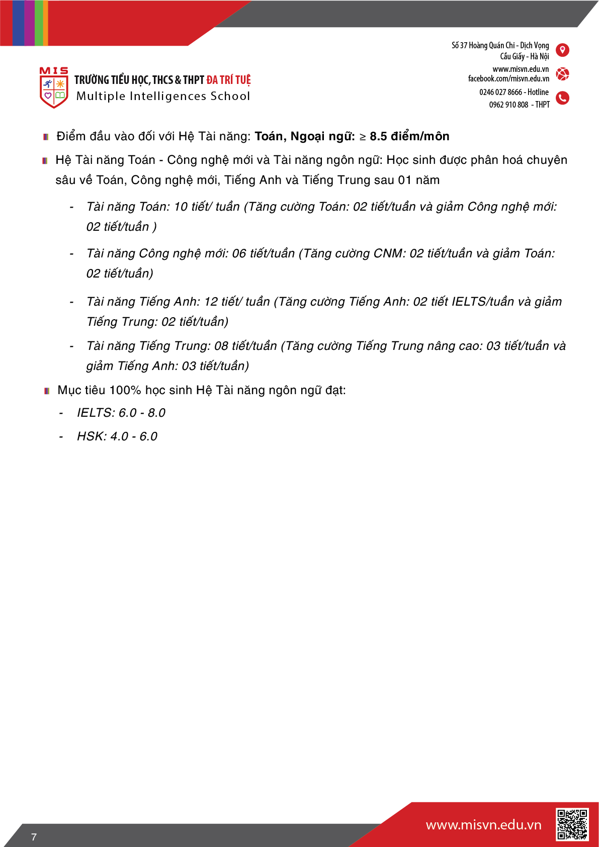 Thông tin tuyển sinh Trung học phổ thông năm học 2026-2027